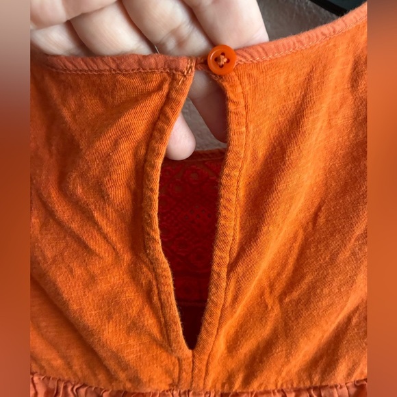 Anthropologie Rica Embroidered Top Orange XS - Picture 9 of 14